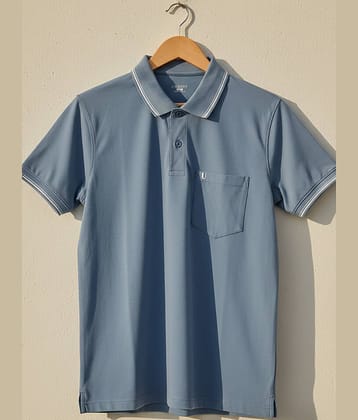 UNIBERRY Men Cotton Blend Regular Fit Solid Polo T Shirt ( Grey )