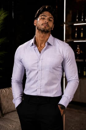 Enrich Fashion Factory Men's Solid White checked Shirt