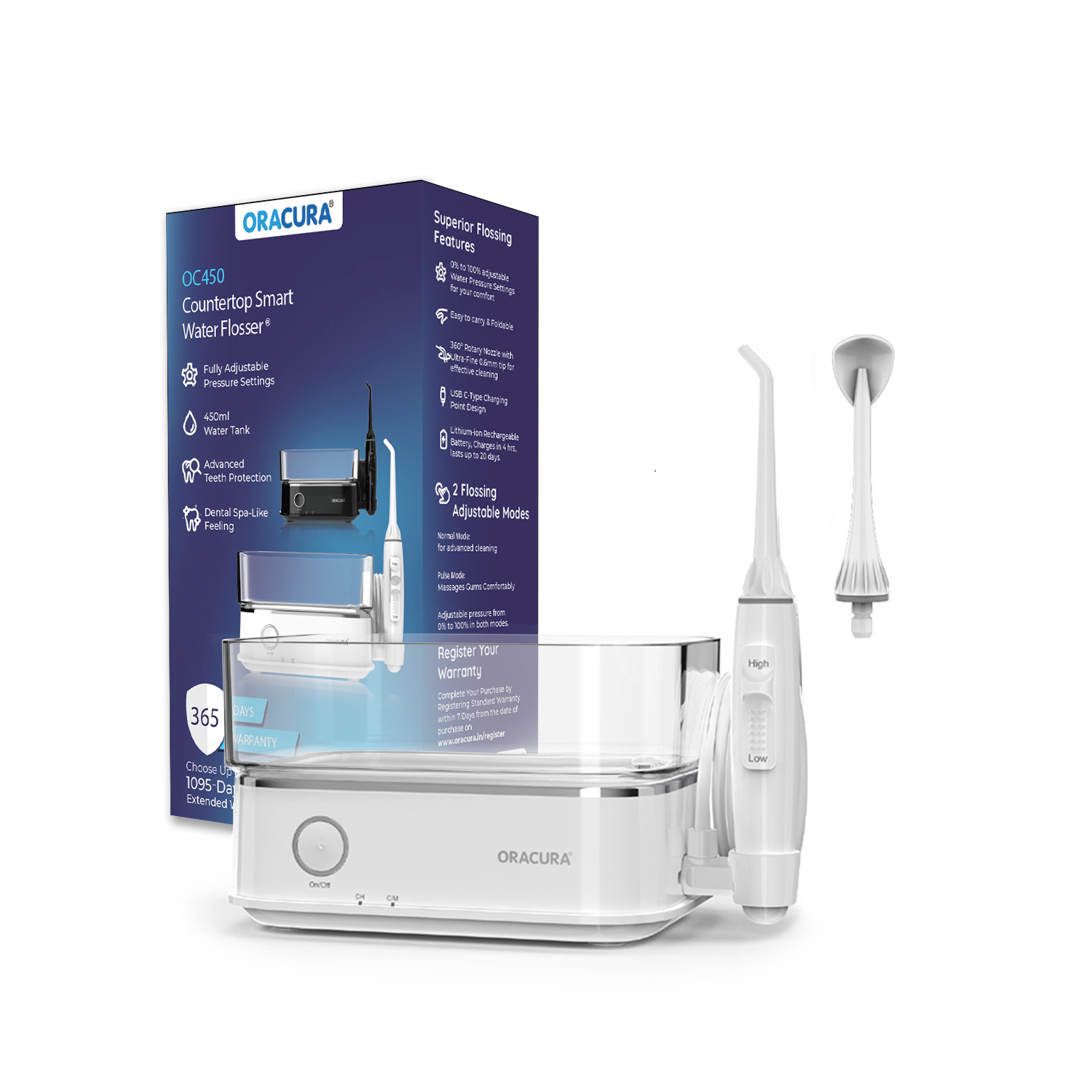 Oracura OC450 LITE Countertop Smart Water Flosser