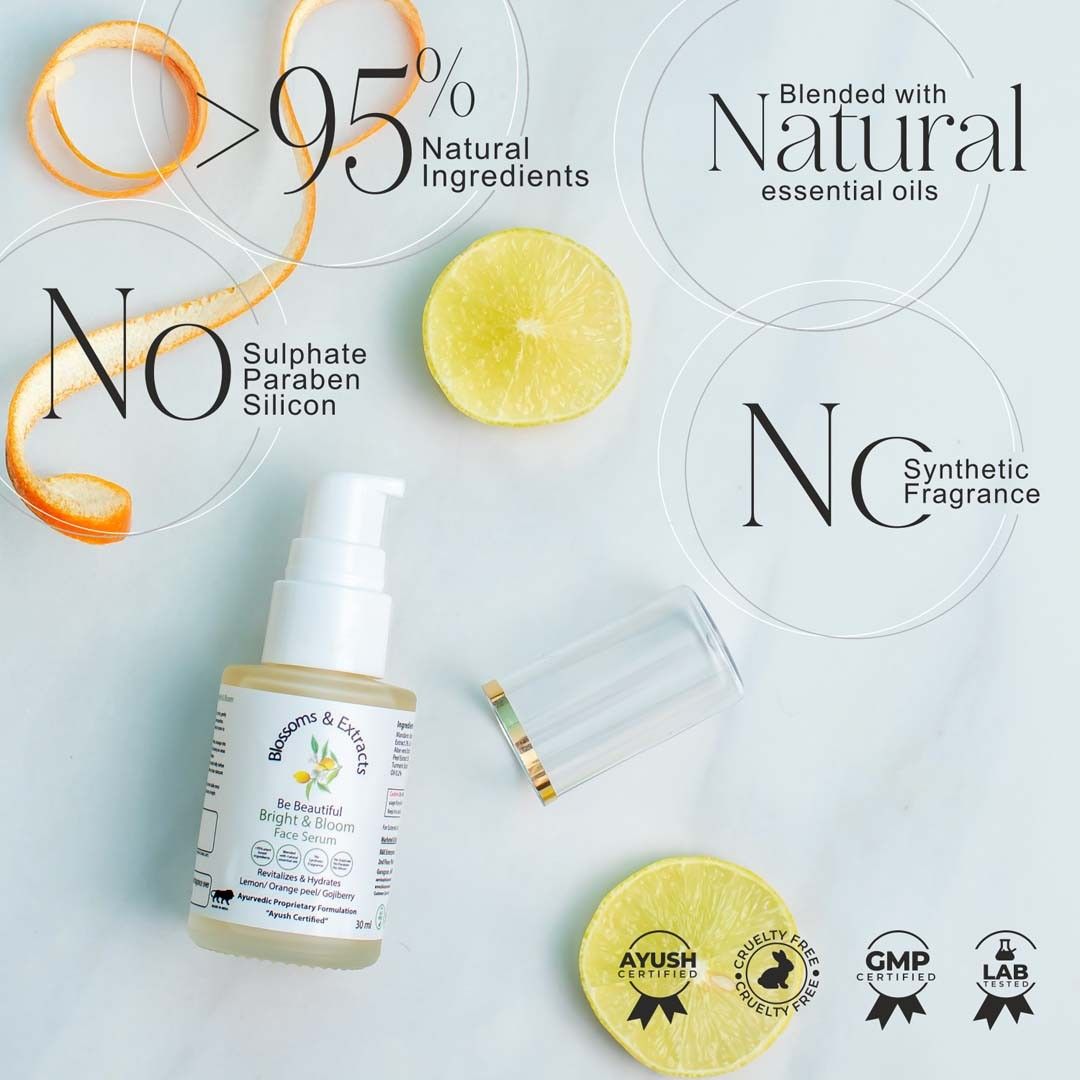 Blossoms & Extracts Be Beautiful Bright & Bloom Face Serum With Lemon,Orange peel & Gojiberry