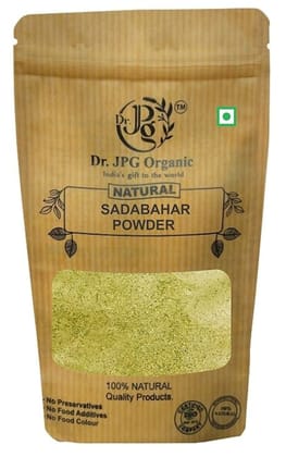 Dr. JPG Organic Herbals Natural Sadabahar leaf Powder-200g / Catharanthus Roseus/Nithyakalyani/Vinca Rosea Shade Dried Leaves/ISO & FSSAI Certified. (200G)