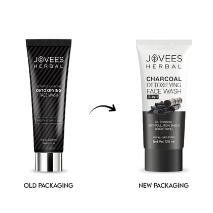 Jovees Activated Charcoal Detoxifying Face Wash | Deep Pore Cleansing || COMBO PACK OF 2PCS(EACH-120ML)