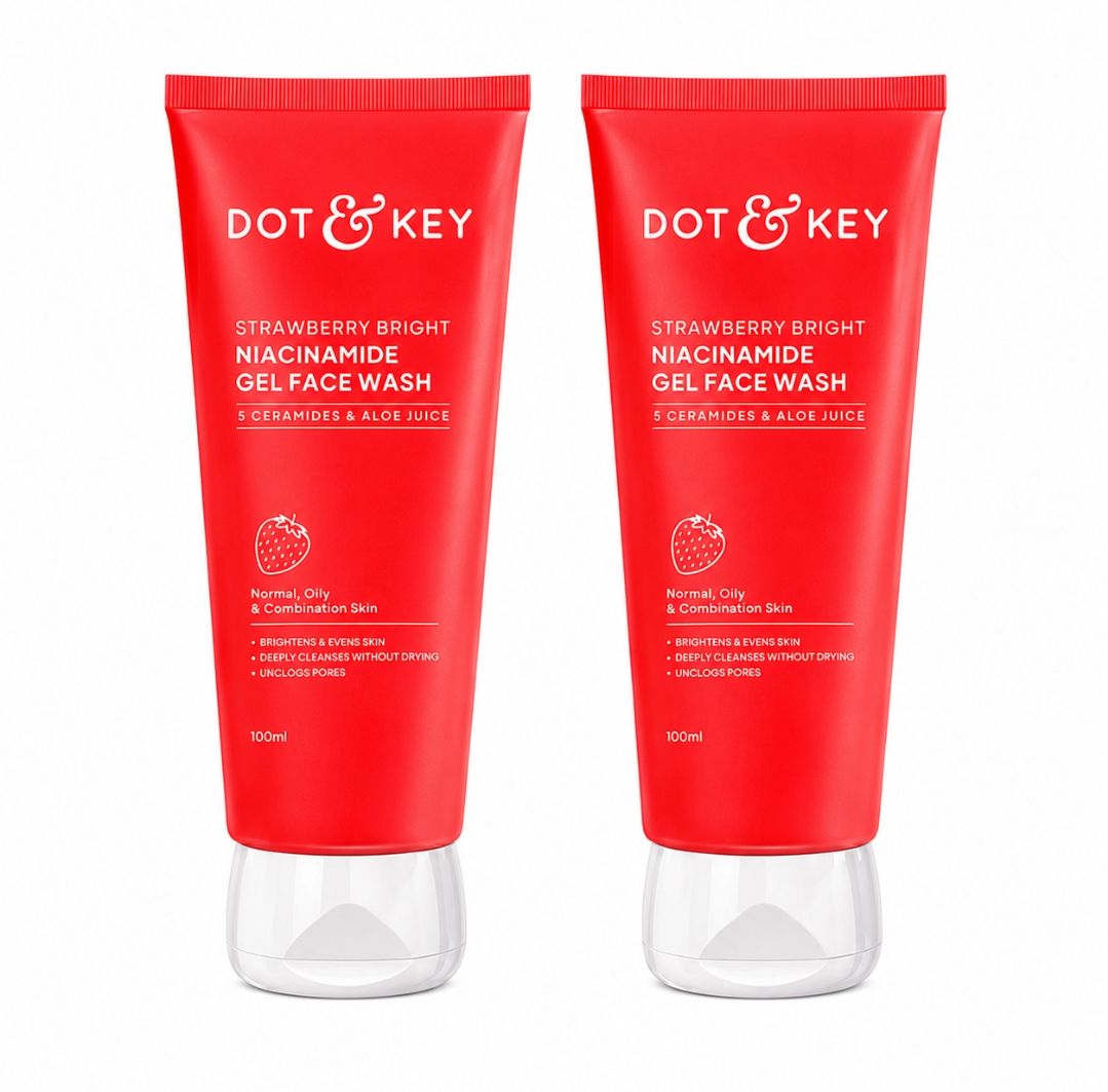 Strawberry Bright Niacinamide Gel Face Was h || COMBO PACK OF 2 PCS 9EACH 100ML)