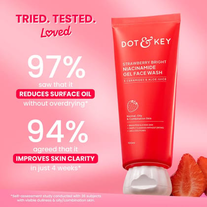 Strawberry Bright Niacinamide Gel Face Was h || COMBO PACK OF 2 PCS 9EACH 100ML)