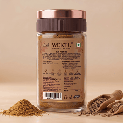 WEKTU Premium Jeera Powder, 100% Pure & Natural Cumin Powder.