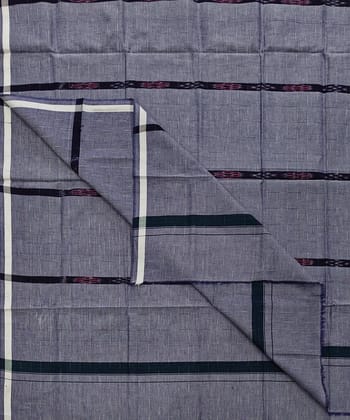 Gray Sambalpuri Handwoven Cotton Lungi SFCLUN2097