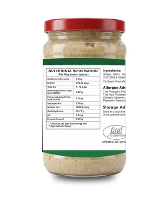 Ginger Garlic Paste � Ready to Use Fresh Aromatic Cooking Paste for Indian & Asian Recipes | Smooth Texture | Convenient Plastic Jar with Red Lid