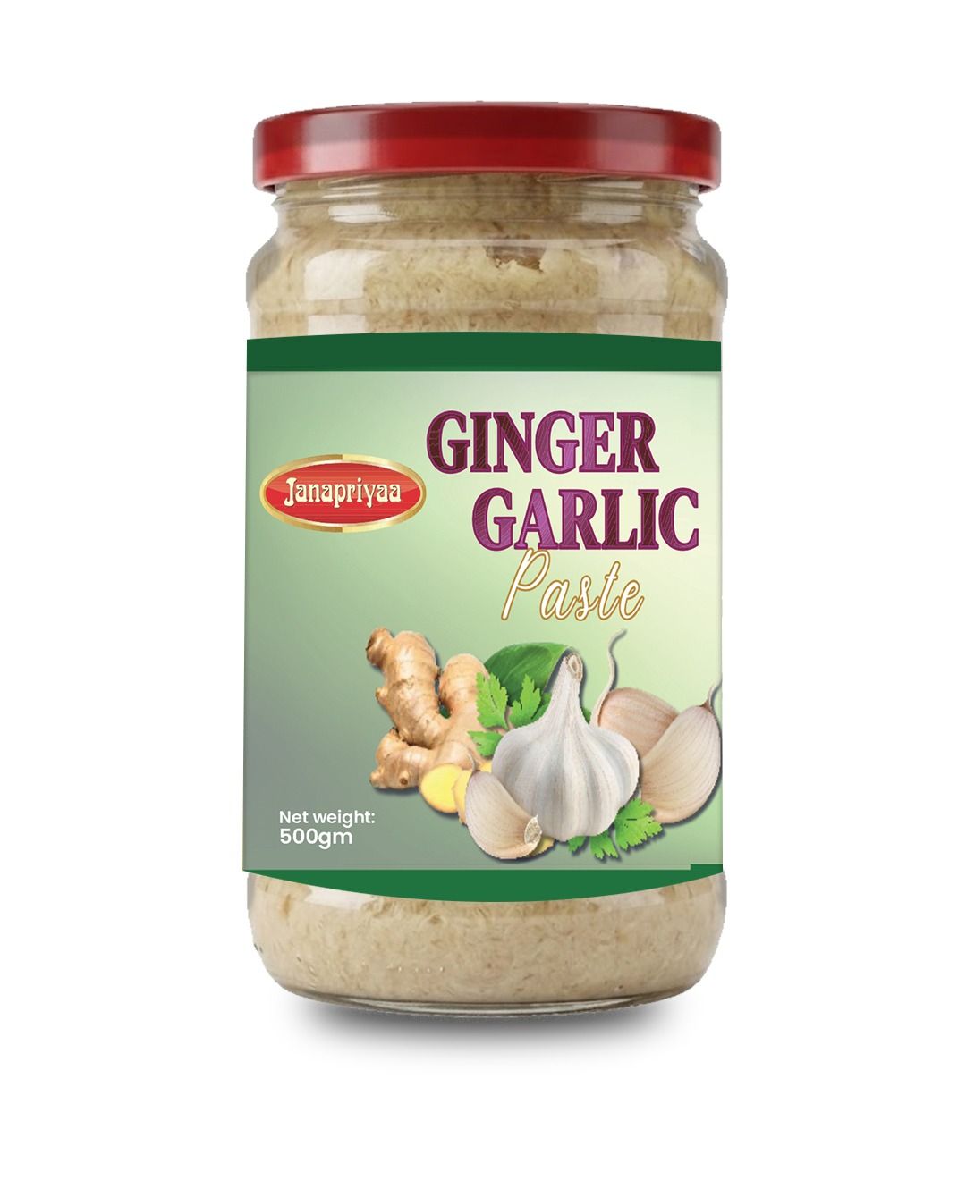 Ginger Garlic Paste � Ready to Use Fresh Aromatic Cooking Paste for Indian & Asian Recipes | Smooth Texture | Convenient Plastic Jar with Red Lid