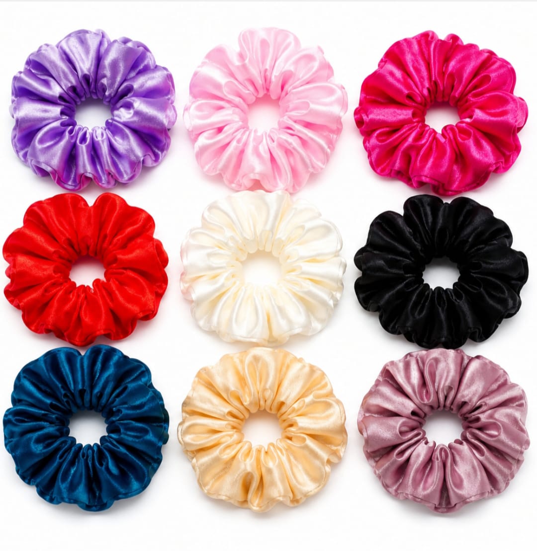 9-Piece Satin Silk Hair Scrunchies Set
