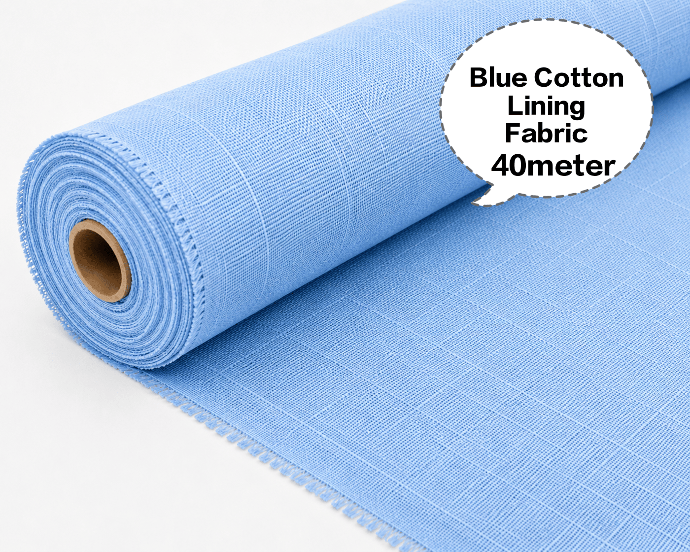 Blue Cotton Lining Fabric, Neeli Cotton Lining Kapda, Neela Cotton Astar Kapda, Neeli Lining Batte, Blue Cotton Inner Fabric 40meter 