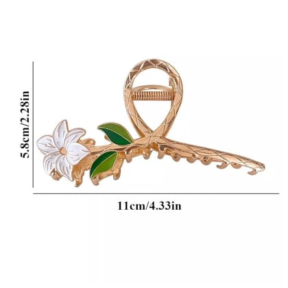 Alloy Metal Lily Flower Design Hair Claw Clip