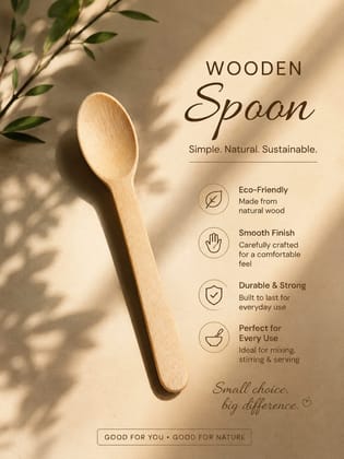 Disposable Premium Wooden Spoon 160 mm Pack of 100 Spoons