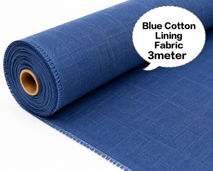Blue Cotton Lining Fabric, Neeli Cotton Lining Kapda, Neela Cotton Astar Kapda, Neeli Lining Batte, Blue Cotton Inner Fabric 3meter 