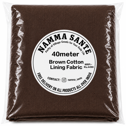 Brown Cotton Lining Fabric, Brown Cotton Astar Ka Kapda, Brown Cotton Astara Batte, Brown Cotton Asthar Thuni, Brown Cotton Laining Gudda 40meter 