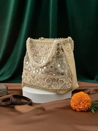 Vesara Golden Potli Handbags For Women | Potli Bags For Ladies For Wedding | Potli Bags For Women