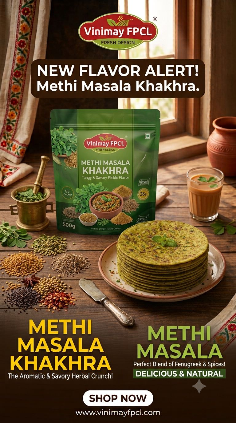 Vinimay Brand - Vacuum Pack Methi Khakhara - 200 gram