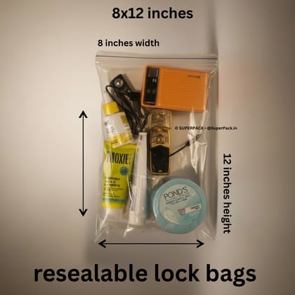8x12 inch ziplock bag (pack of 100)