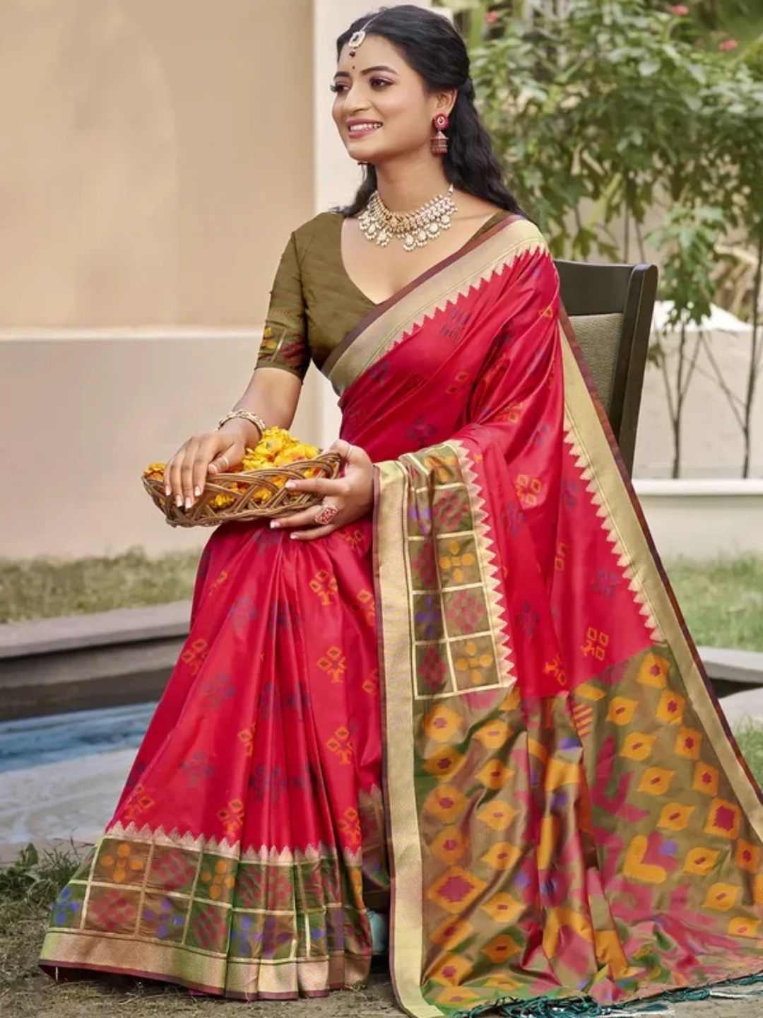 Pink Silk Saree