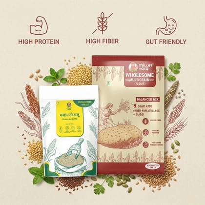 Energy Booster Combo – Wholesome Multigrain Atta (1 kg) + Chana Jau Sattu (400 gm) Energy Booster Combo – Wholesome Multigrain Atta (1 kg) + Chana Jau Sattu (400 gm)