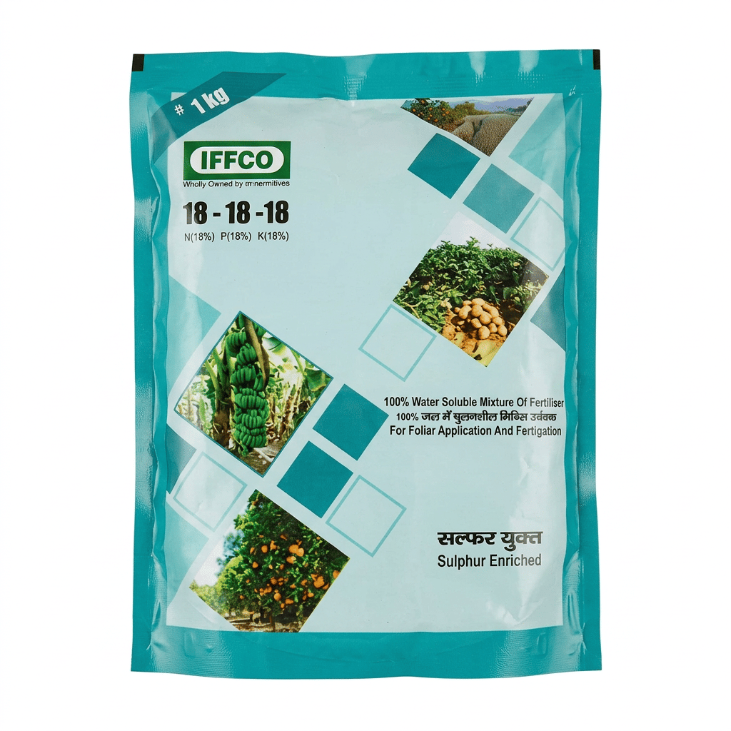 IFFCO NPK 18:18:18 100% Water Soluble Fertilizer for Foliar Application & Fertigation