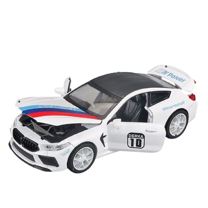 KTRS Enterprise 1:32 M8 Die-Cast Metal Pull Back Sports Car Toy with Light & Sound, Openable Doors, Hood & Trunk