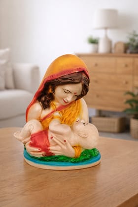 Mata Yashoda with Baby Krishna Murti Figurine