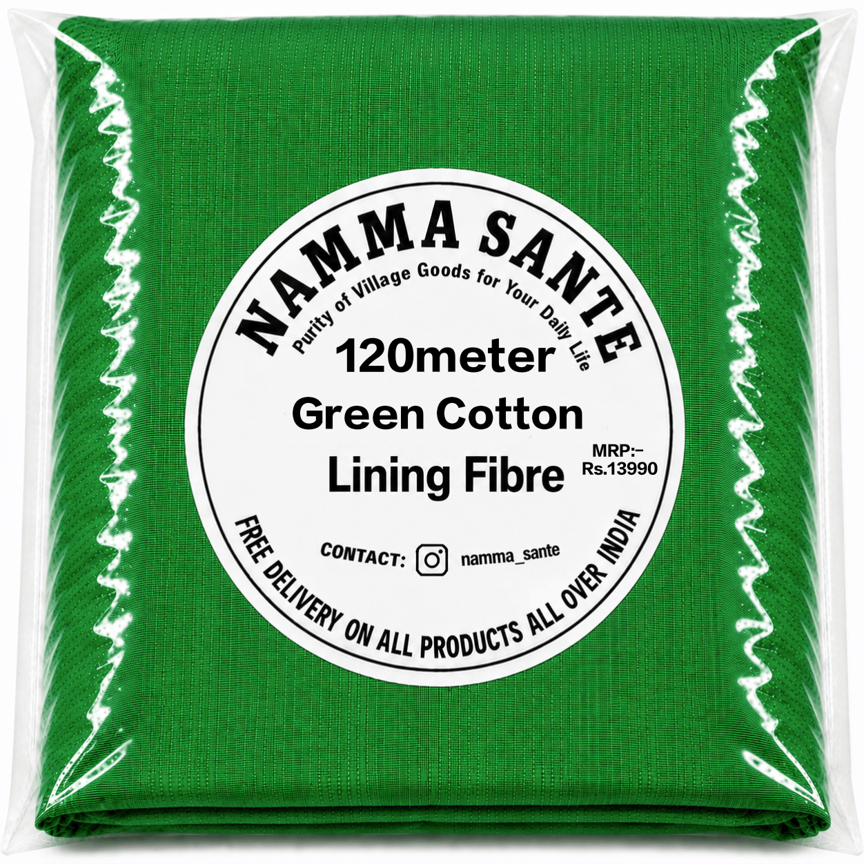 Green Cotton Lining Fabric, Hara Cotton Lining Kapda, Hara Astar Kapda, Green Cotton Inner Fabric, Green Cotton Lining Cloth 120meter