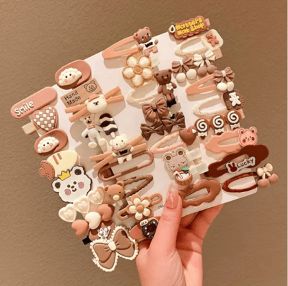14pcs Cute Cartoon Hair Clips Set