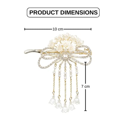 Bow Design Pearl Tassel Metal