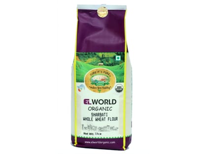 Elworld Agro & Organic Food Products Whole Sharbati Wheat Flour  1Kg