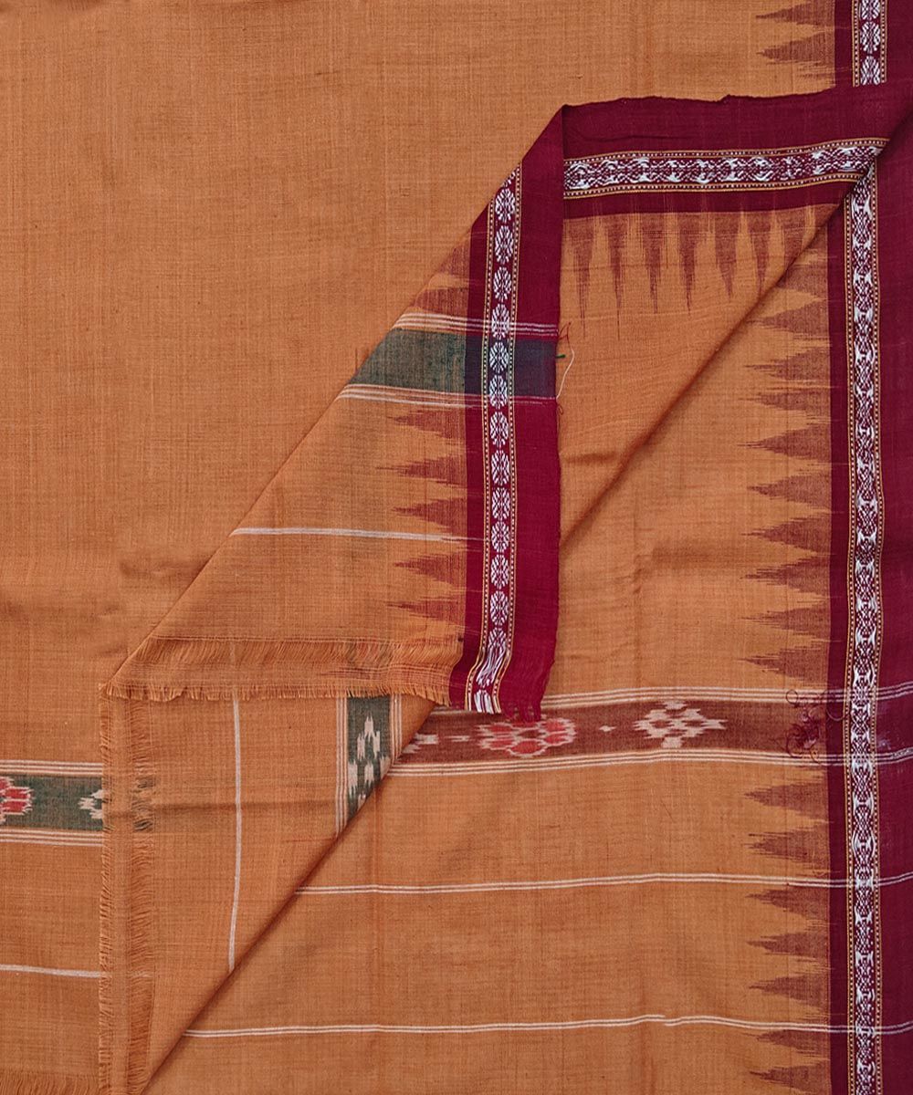 Brown Maroon Sambalpuri Handwoven Cotton Gamuchha SFCGAM2396