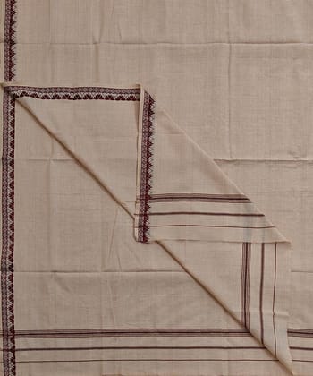 Beige Sambalpuri Handwoven Cotton Joda SFSJOD2152