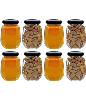 skwaion - Black Glass Spice Container ( Set of 6 ) - 250 ml