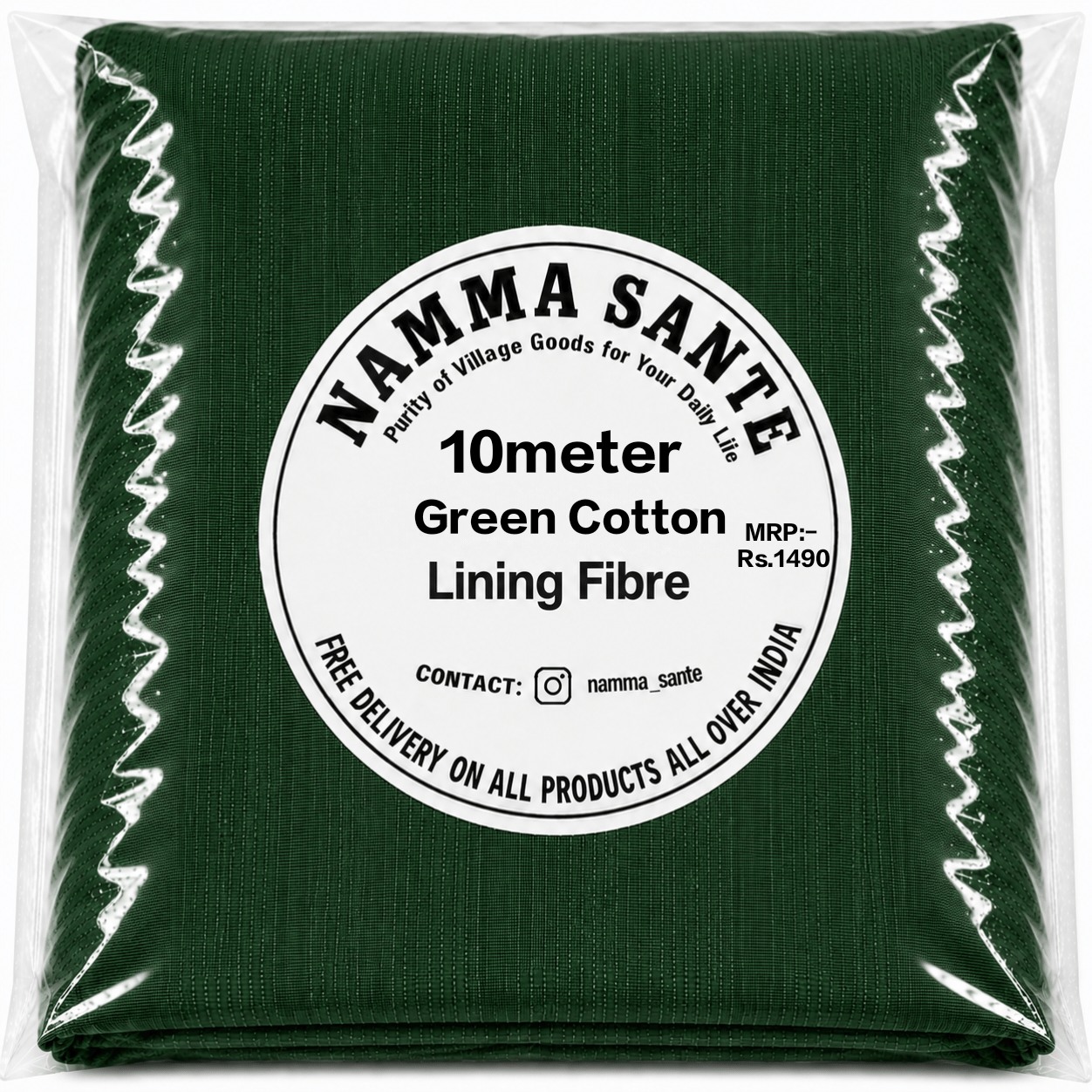 Green Cotton Lining Fabric, Hara Cotton Lining Kapda, Hara Astar Kapda, Green Cotton Inner Fabric, Green Cotton Lining Cloth 10meter 