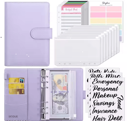 A6 PU Leather Budget Binder Refillable 6-Ring Notebook Planner with Magnetic Buckle for A6 Loose Leaf Filler Paper – Purple A6 PU Leather Budget Binder Refillable 6-Ring Notebook Planner with Magnetic Buckle for A6 Loose Leaf Filler Paper – Purple