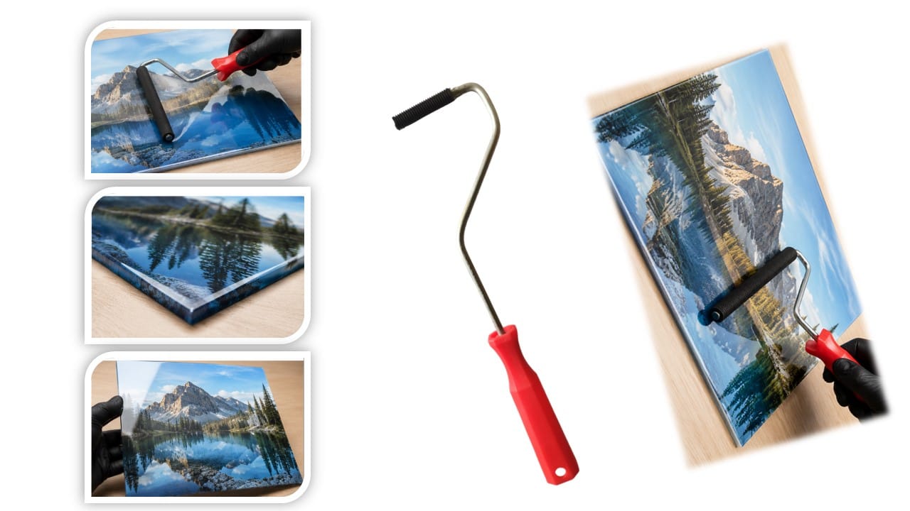 MD Style Photo Lamination Roller for Epoxy Polymer Resin – Professional Air Bubble-Free Roller for Photos, PVC Labels, Posters, Artwork, Certificates & DIY Resin Projects 12 x 50 MM