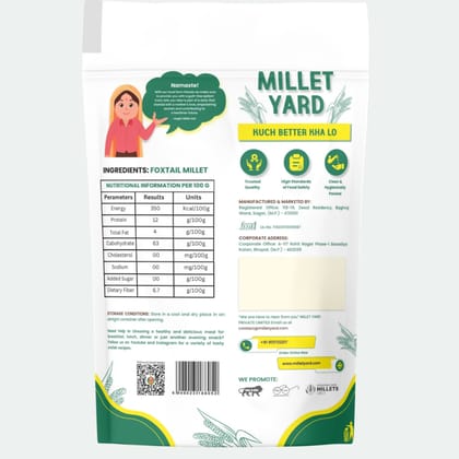 Millet Yard Foxtail Millet shreeanna 500 gram Millet Yard Foxtail Millet shreeanna 500 gram