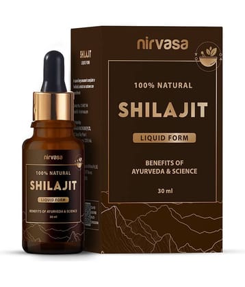 Nirvasa Pure Shilajit Liquid, Vigour and Vitality for men, enriched with Pure Dry Shilajit Extract, Vegan, Ayurvedic Classical Product, (1 X 30 ML)