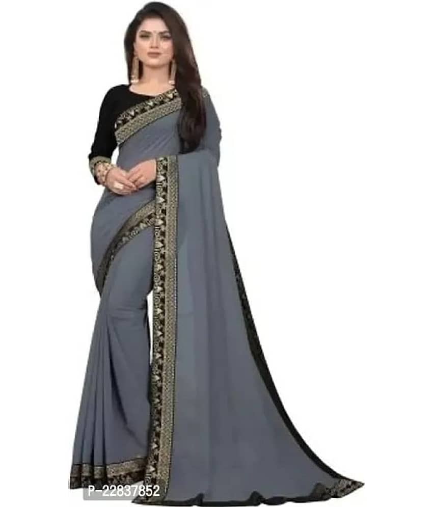Gullak Art Silk Dyed Saree With Unstitched Blouse Piece ( Grey )