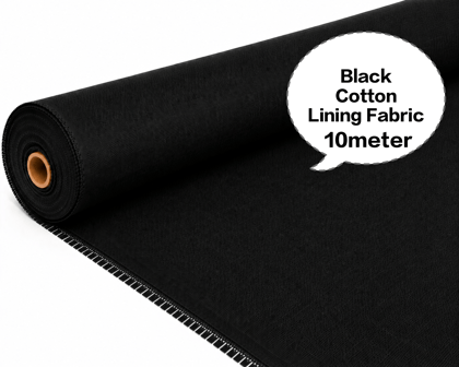 Black Cotton Lining Fabric, Black Cotton Inner Fabric, Black Cotton Astar Fabric, Black Cotton Lining Cloth, Black Cotton Garment Lining 10meter 