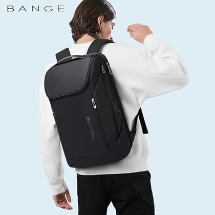 Red Lemon BANGE Captain Business Smart Backpack Water-Resistant fit 15.6 Inch Laptop Backpack with USB Charging Port,Travel Durable Backpack for Men and Women (Black)