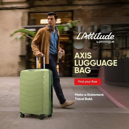 Axis Cabin Suitcase 55 cm 20 inch Polypropylene Hard Trolley, 8 Spinner Wheels, 3-Pocket Convipack, Dual-Tone Shell, Recessed Number Lock, Carry-On Laser Green/Everglade Green
