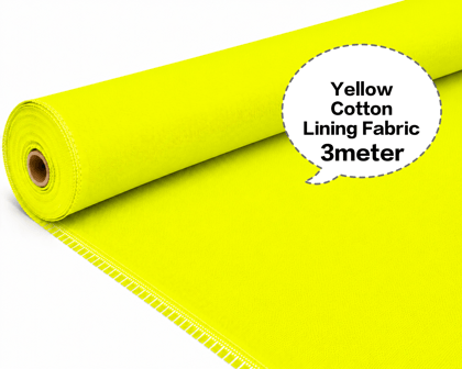 Yellow Cotton Lining Fabric, Yellow Cotton Inner Fabric, Yellow Cotton Astar Fabric, Yellow Cotton Lining Cloth, Yellow Cotton Garment Lining 3meter 