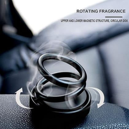 Car Perfume Solar Powered Rotating Ring Air Freshener for Dashboard | Automatic 360° Rotating Car Fragrance Diffuser
