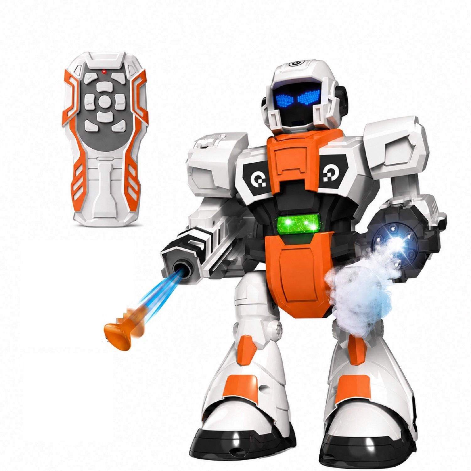 KTRS Enterprise Remote Control Intelligent Robot Toy with Spray Mist, Light, Music & Soft Bullet Shooting | Rechargeable RC Robot for Kids