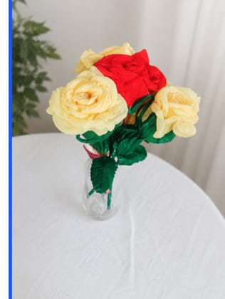Handmade Artificial Rose Bouquet – Decorative Floral Arrangement