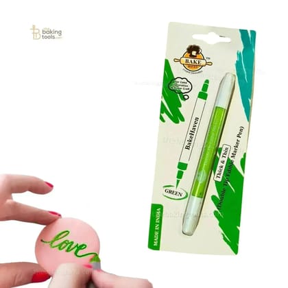 Bakehaven Edible Green Marker Pen With Double Tip | The Baking Tools