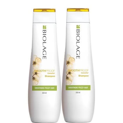 Biolage Smoothproof Professional Shampoo for Dry and Frizzy Hair, 72 HRS FRIZZ CONTROL (200ml each) Pack of 2