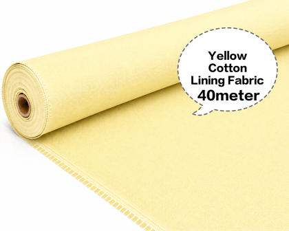 Yellow Cotton Lining Fabric, Yellow Cotton Inner Fabric, Yellow Cotton Astar Fabric, Yellow Cotton Lining Cloth, Yellow Cotton Garment Lining 40meter 