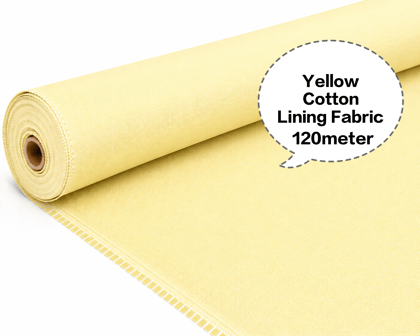 Yellow Cotton Lining Fabric, Yellow Cotton Inner Fabric, Yellow Cotton Astar Fabric, Yellow Cotton Lining Cloth, Yellow Cotton Garment Lining 120meter 
